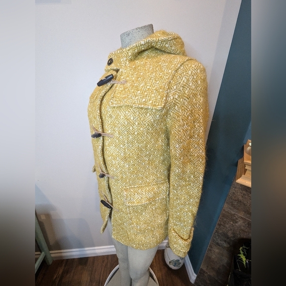 Leon and Harper, yellow Wool & Mohair duffle jacket Euro L - Picture 15 of 17